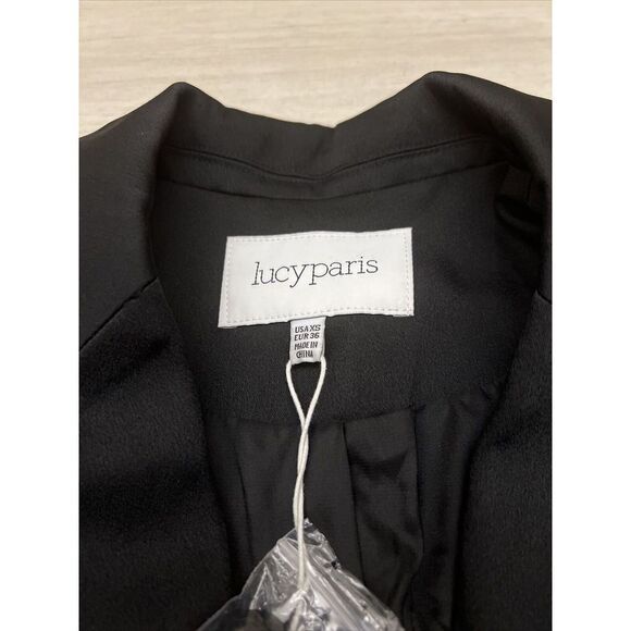 Lucy Paris BL-C959 Womens Sz XSmall Black Two Button Polyester Blend Blazer - Picture 4 of 7